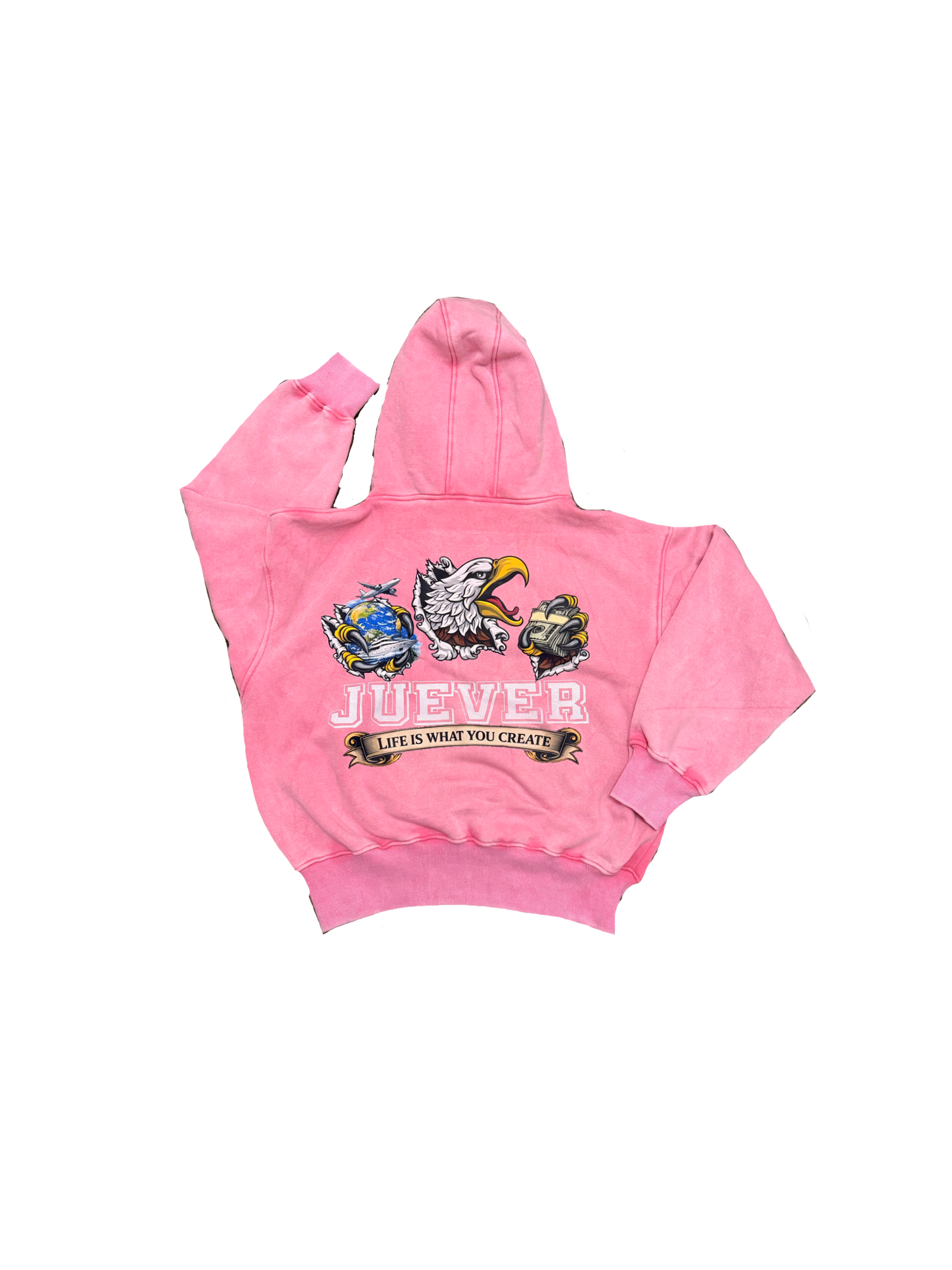 Life Is What You Create Stone Wash Hoodie